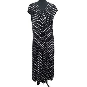 Vintage Studio‎ 1940 Women's L Polka Dot Maxi Dress Retro 50's Office Preppy Y2K